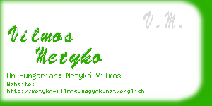 vilmos metyko business card