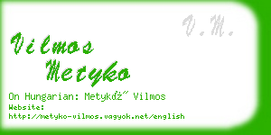 vilmos metyko business card